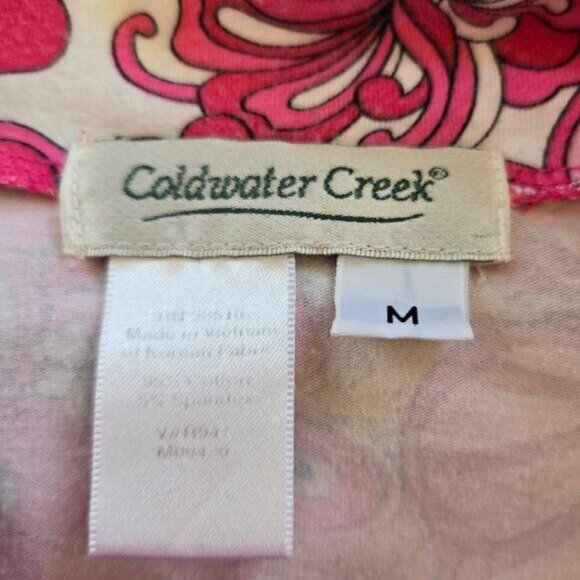 Coldwater Creek Womens Medium Pink Paisley Long Sleeve 3/4 Zip Top - Picture 5 of 5